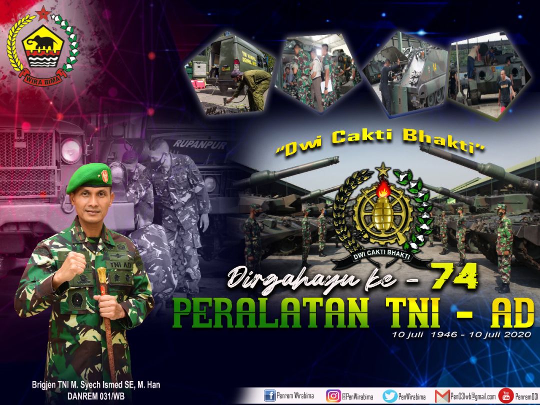 Keluarga Besar Korem 031/Wira Bima Mengucapkan �DIRGAHAYU KE-74 PERALATAN TNI-AD�
