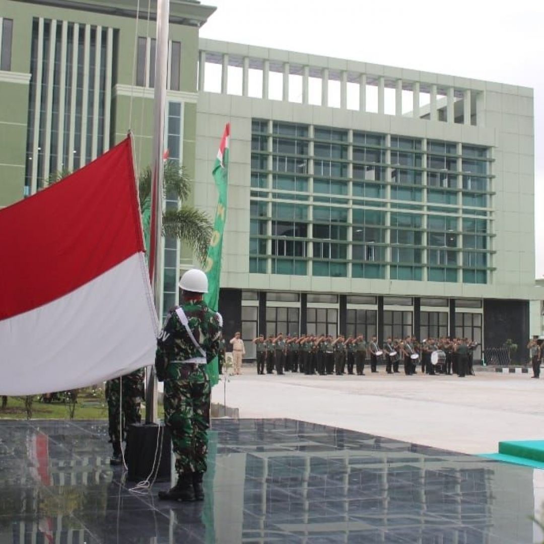 Danrem 031/WB Pimpin upacara 17an bulan pertama Januari 2024 di Makorem.