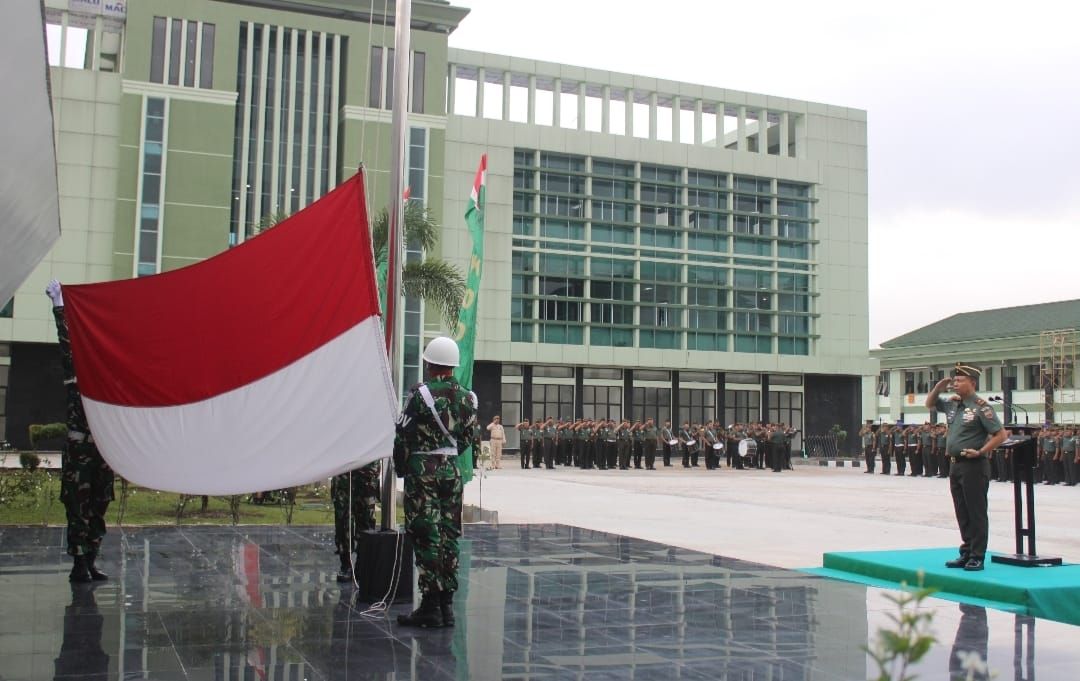 Danrem 031/WB Pimpin upacara 17an bulan pertama Januari 2024 di Makorem.